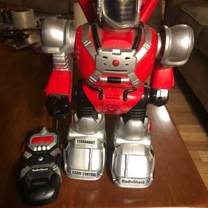 Red and Silver Vintage Terranaut Robot Toy